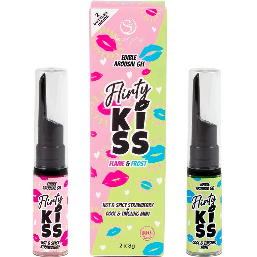 Gels coquins baisers avec effets de sexe oral fraise & menthe 2 x 8 gr – Secretplay