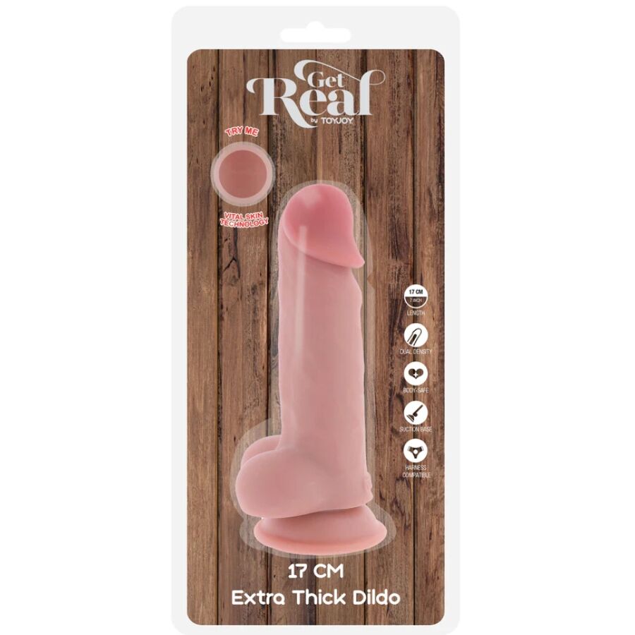 Pénis réaliste de luxe avec testicules extra épais de 17 cm – Get Real