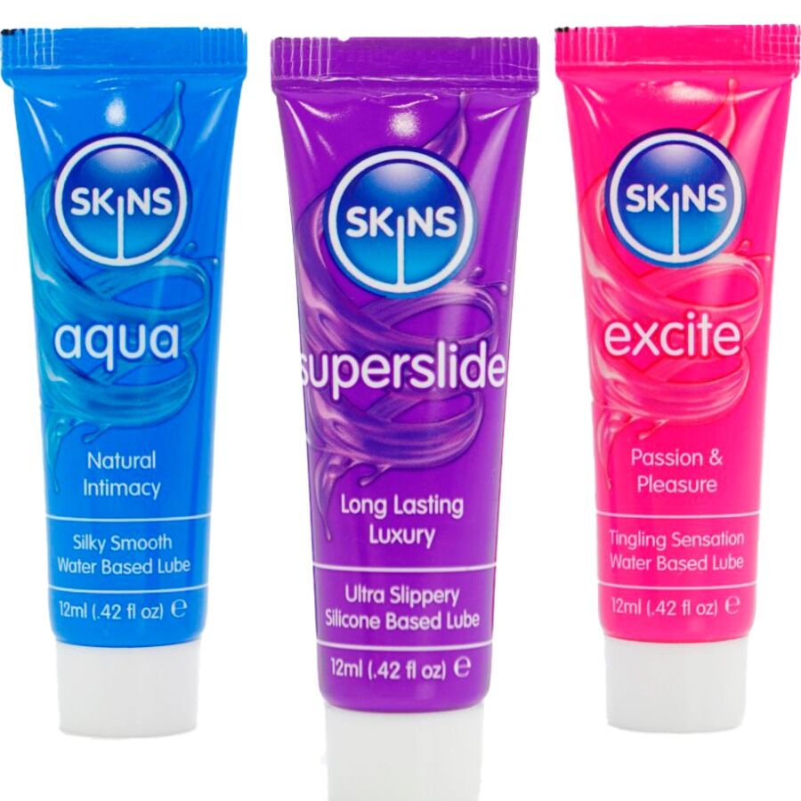 Lubrifiant aqua superslide et excite (3 x 12 ml) – Kit De Lubrifiants Vital Pour La Peau