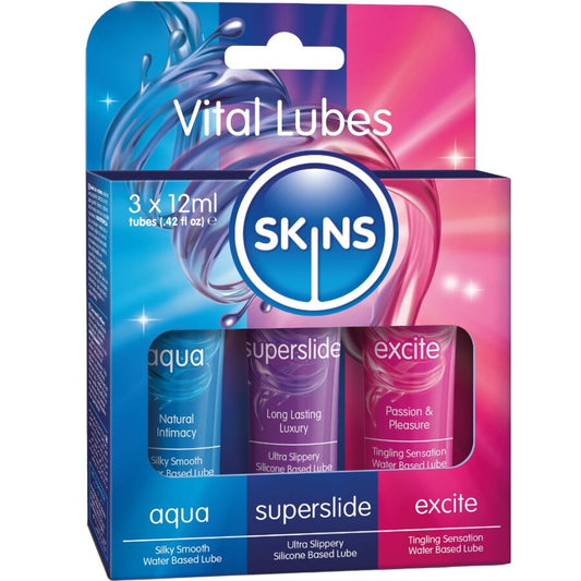 Lubrifiant aqua superslide et excite (3 x 12 ml) – Kit De Lubrifiants Vital Pour La Peau