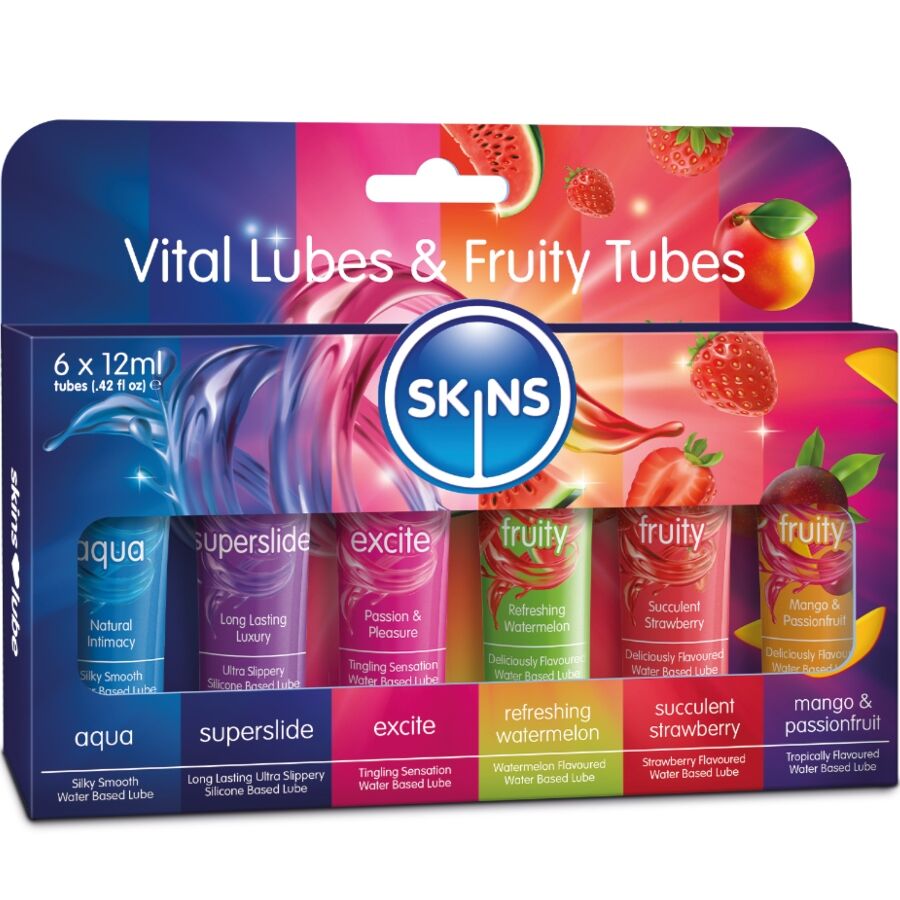 Kit de lubrifiants vital & fruity pour la peau - 6 x 12 ml – Skins