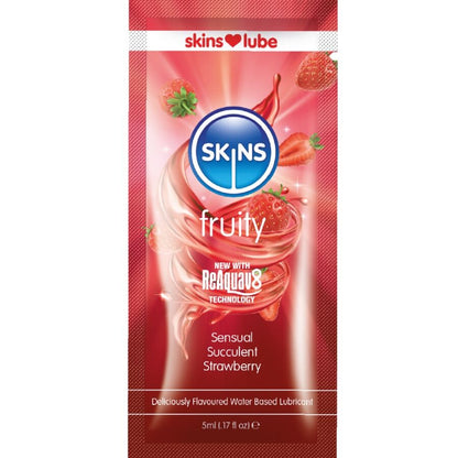 Lubrifiant fruité à base d'eau fraise dose unique 5 ml – Skins
