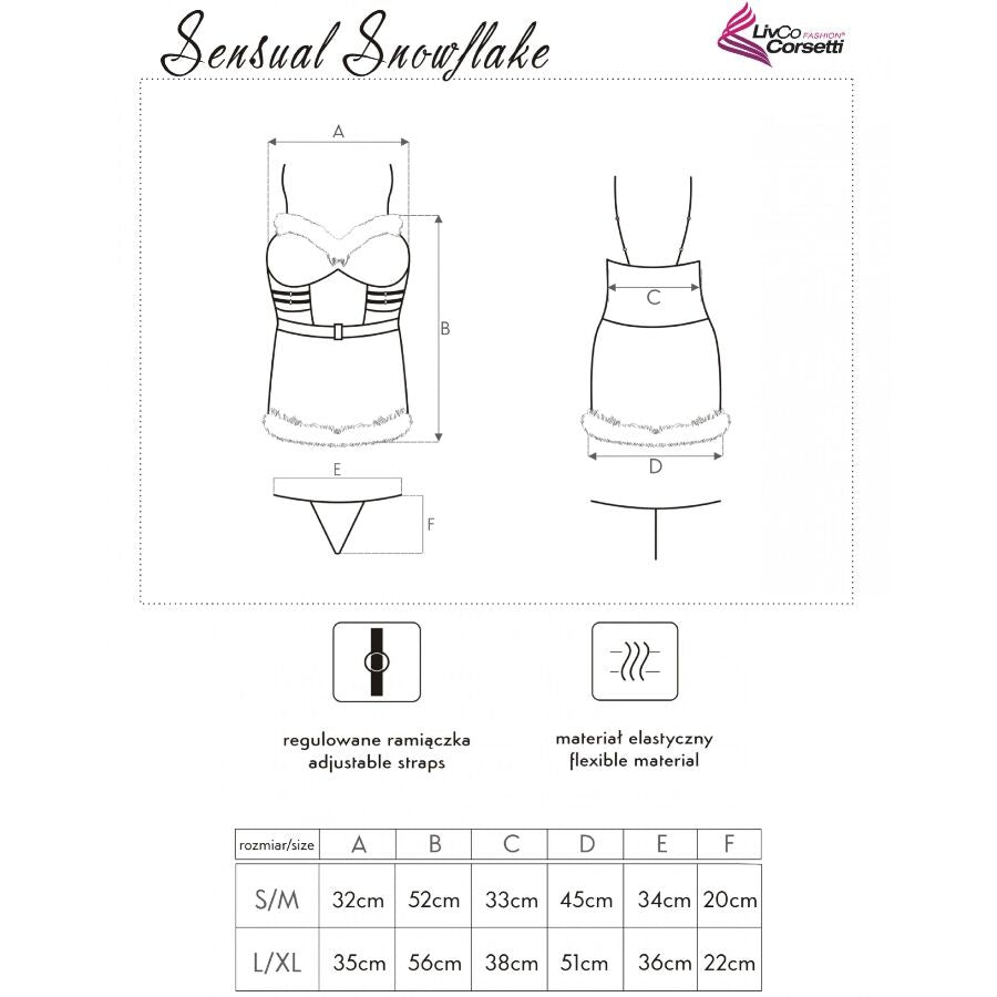 Sensual snowflake lc 90603 chemise de noël + string + bandeau – Livco Corsetti Fashion