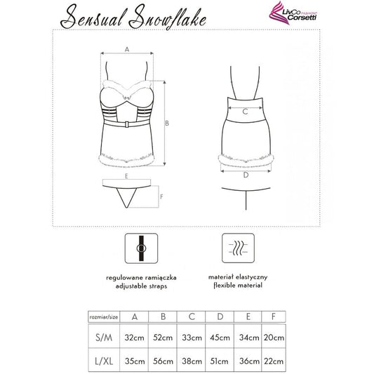 Sensual snowflake lc 90603 chemise de noël + string + bandeau – Livco Corsetti Fashion