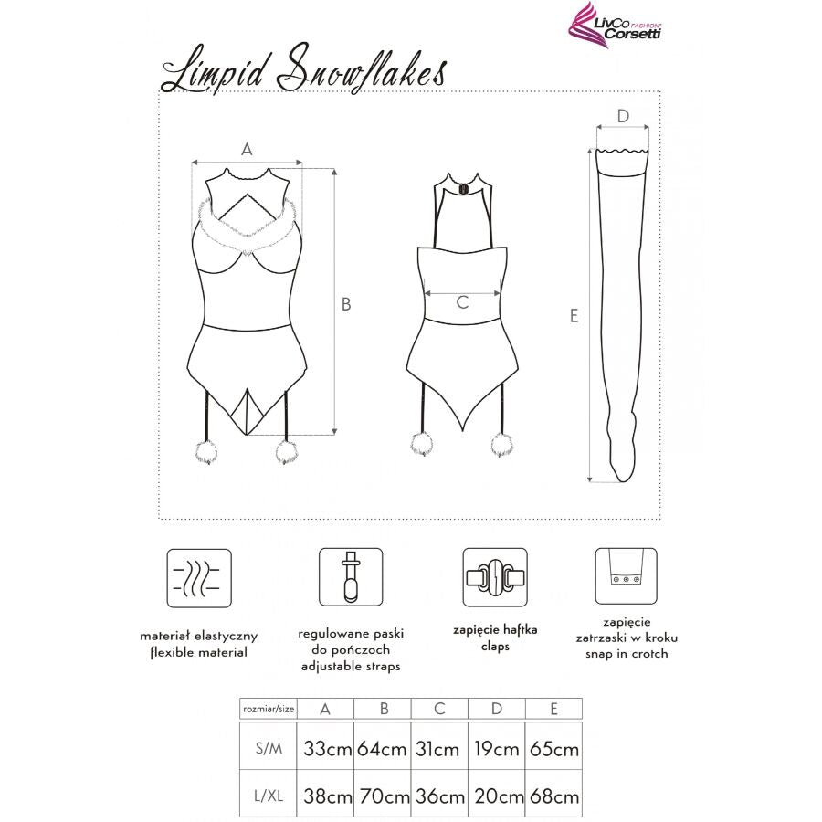 Limpid snowflakes lc 90604 body + bas + bandeau de noël – Livco Corsetti Fashion