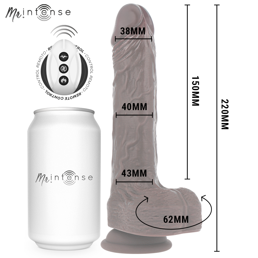 Matt réaliste multifonction avec vibration haut et bas et télécommande 22 cm -o- 4 cm – Mr