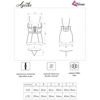 Agethe lc 90607 chemise + string + bonnet de noël – Livco Corsetti Fashion