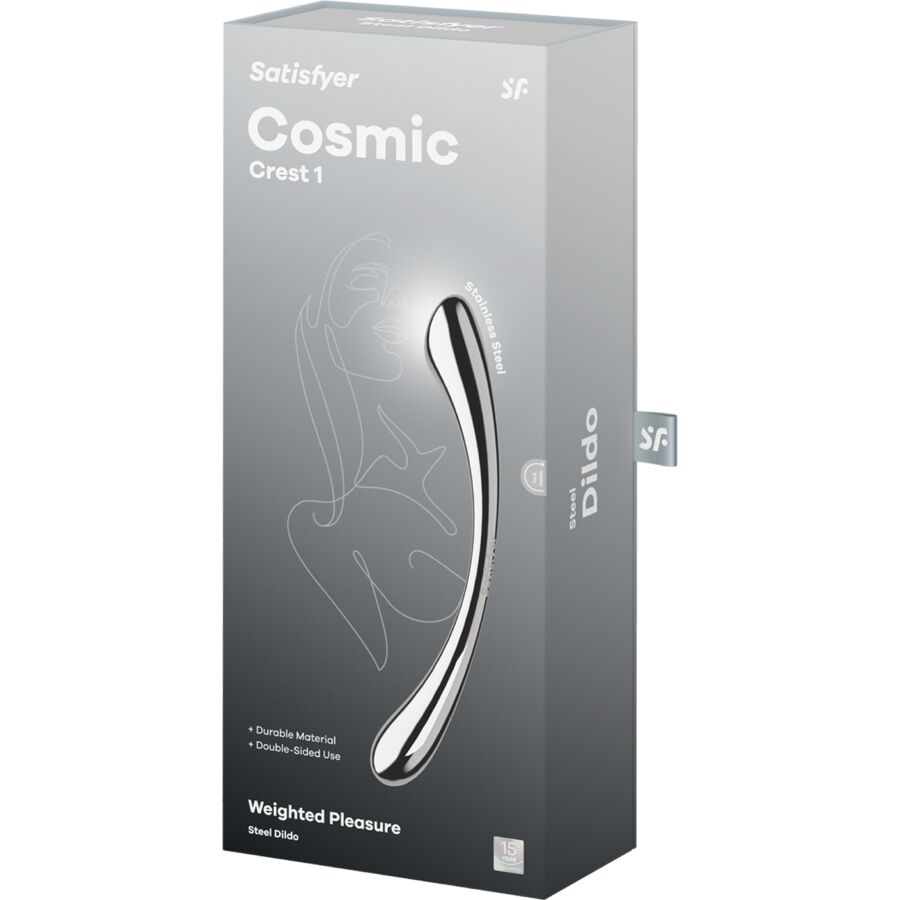 Cosmic crest 1 godemichet double extrémité en acier inoxydable – Satisfyer