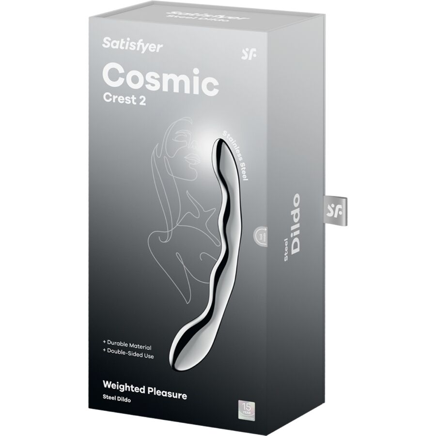 Cosmic crest 2 godemichet double en acier inoxydable – Satisfyer