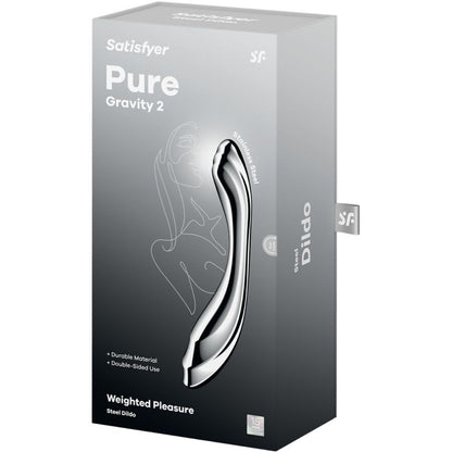 Pure gravity 2 godemichet double extrémité en acier inoxydable – Satisfyer