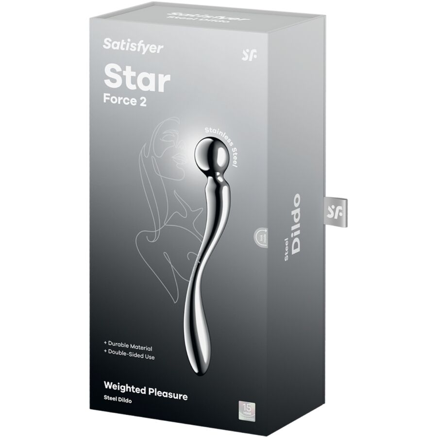 Star force 2 godemichet double en acier inoxydable – Satisfyer