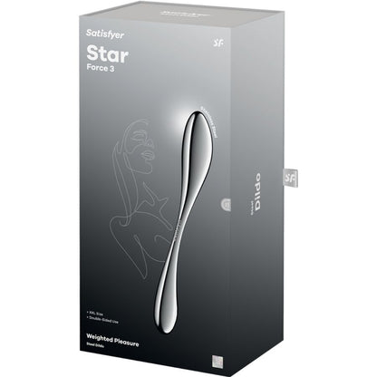 Star force 3 godemichet double en acier inoxydable – Satisfyer