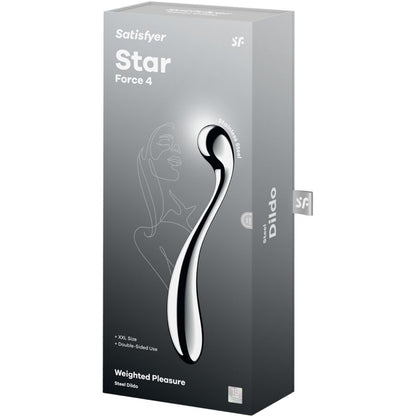 Star force 4 godemichet double en acier inoxydable – Satisfyer