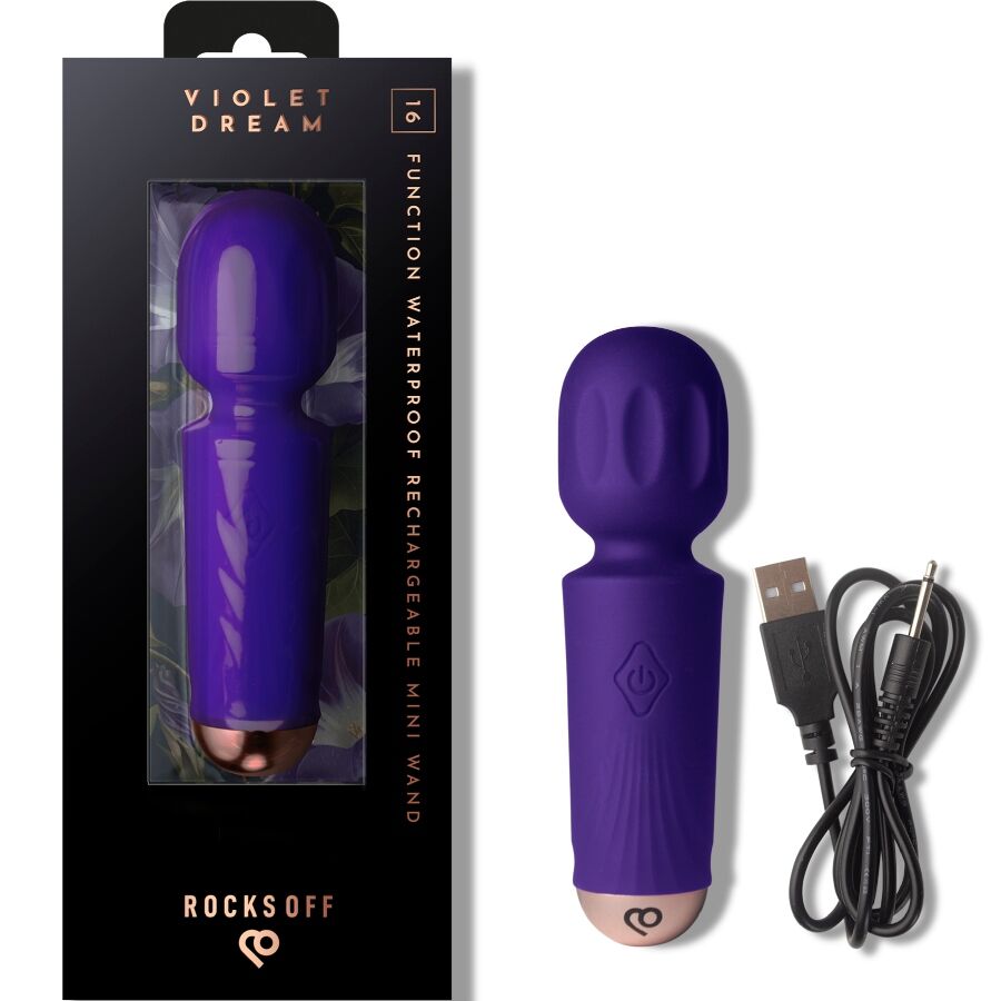 Vibrateur mini baguette rechargeable 16 fonctions tulipe noir – Rocks-Off