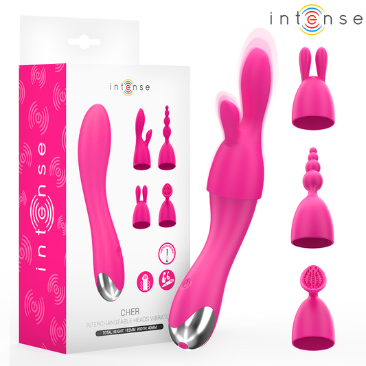 Vibrateur cher avec 20 modes de mouvements et embouts interchangeables – Intense