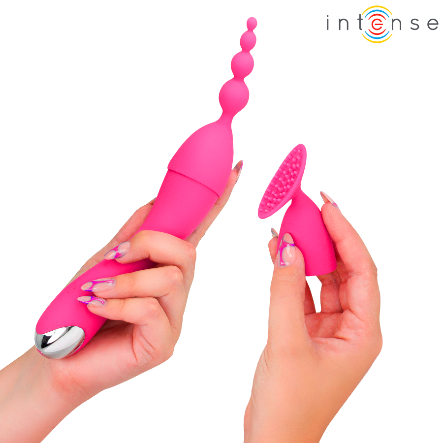 Vibrateur cher avec 20 modes de mouvements et embouts interchangeables – Intense