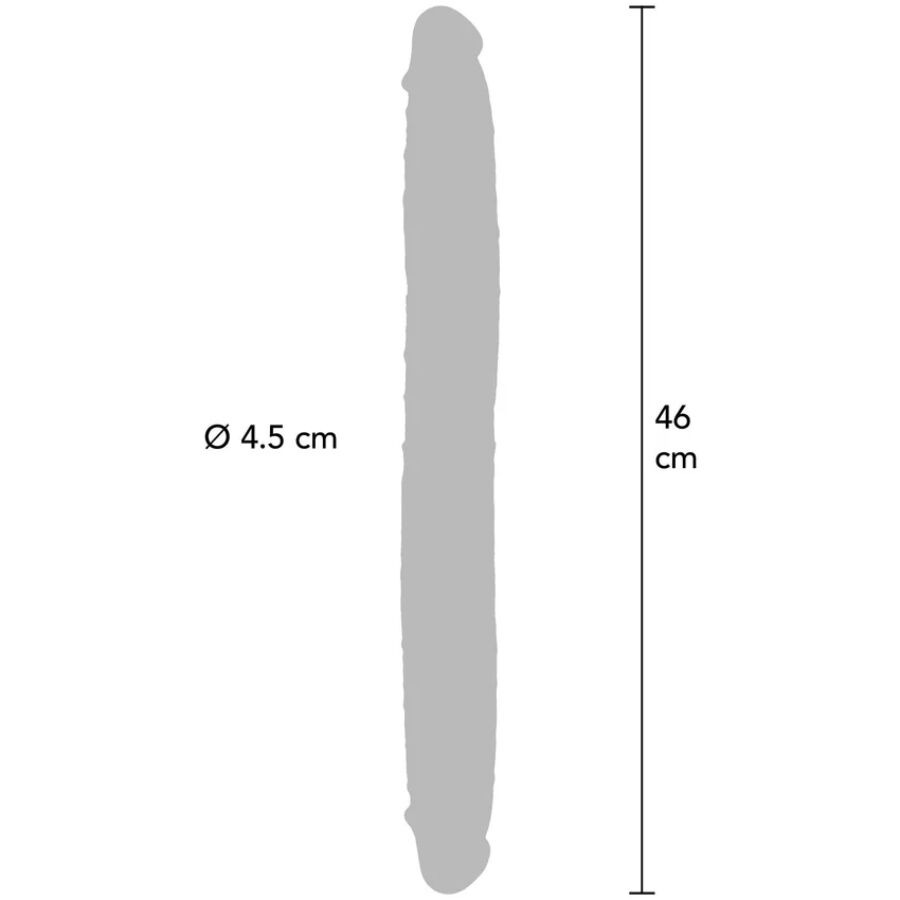 Godemichet en silicone à double extrémité caramel 46 cm – Get Real