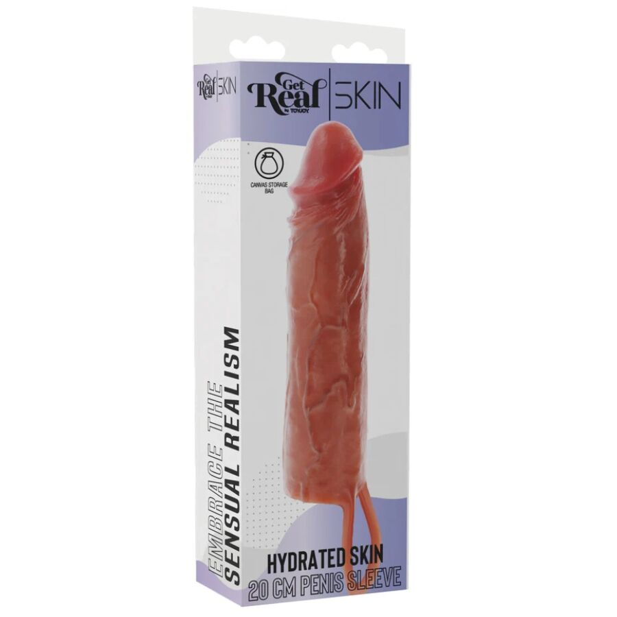Manchon pénis en silicone hydratant caramel 20 cm – Get Real