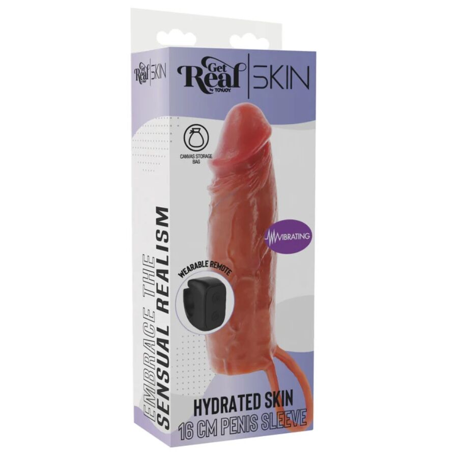 Vibrateur manchon pénis vibrant en silicone hydratant caramel 16 cm – Get Real