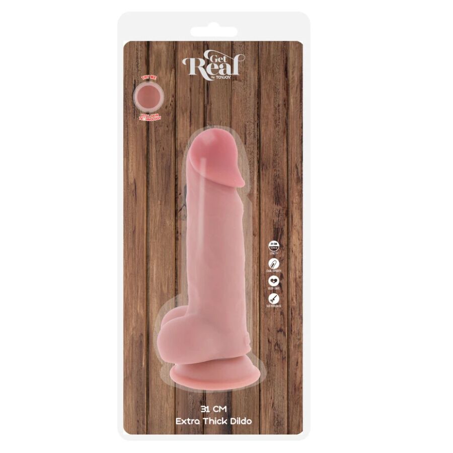 Pénis réaliste de luxe avec testicules extra épais de 31 cm – Get Real