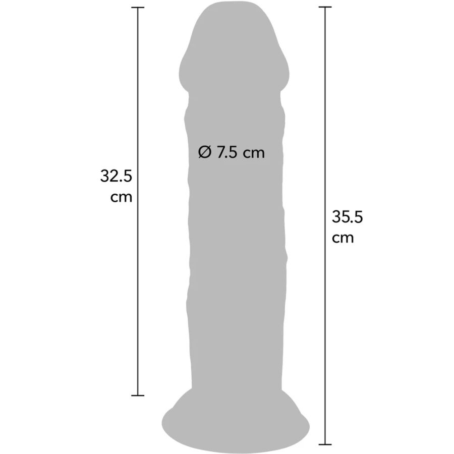 Pénis de luxe épais double densité en tpe 35,5 cm – Get Real