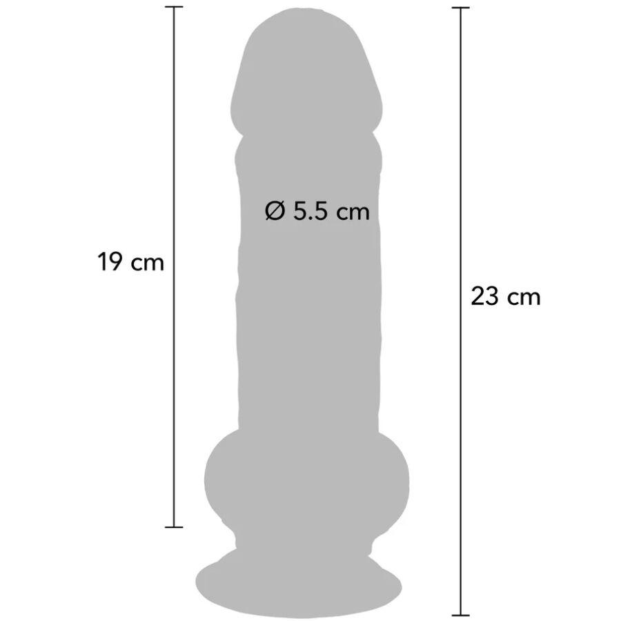 Pénis réaliste de luxe avec testicules extra épais de 23 cm – Get Real