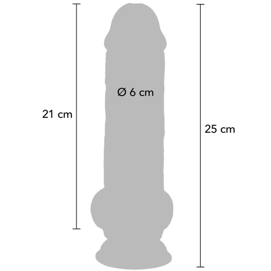 Pénis réaliste de luxe avec testicules extra épais de 25 cm – Get Real