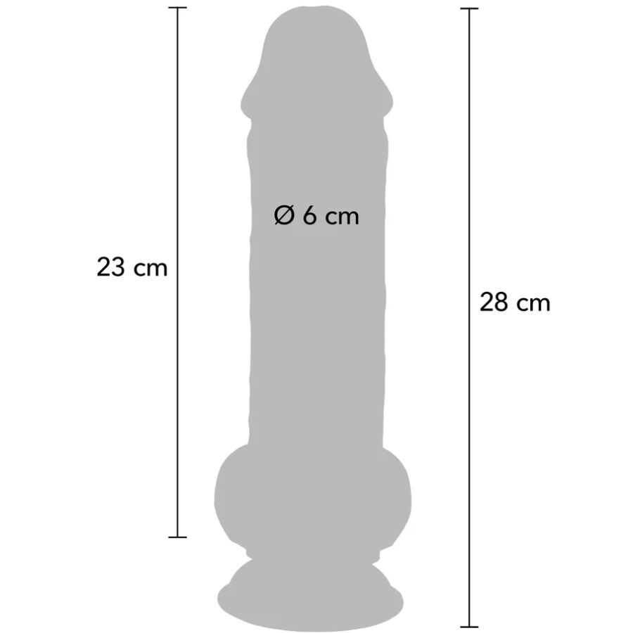 Pénis réaliste de luxe avec testicules extra épais de 28 cm – Get Real