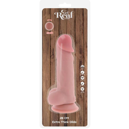Pénis réaliste de luxe avec testicules extra épais de 28 cm – Get Real