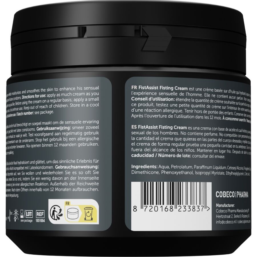 Crème lubrifiante fist assist 500 ml – Cobeco