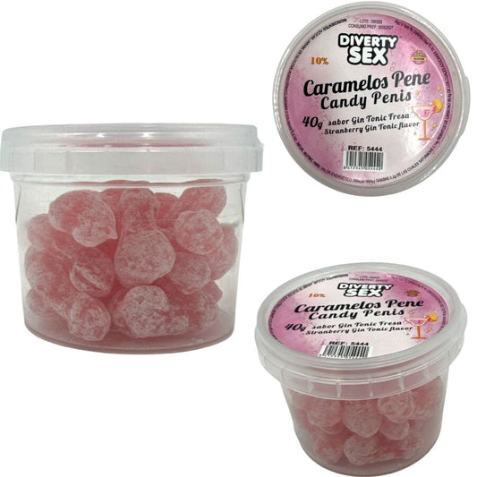 Lot de 20 bonbons pénis à la saveur gin & tonic – Diablo Picante