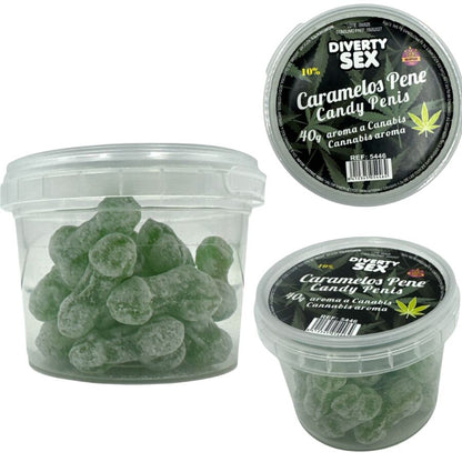 Lot de 20 bonbons pour pénis arôme cannabis – Diablo Goloso
