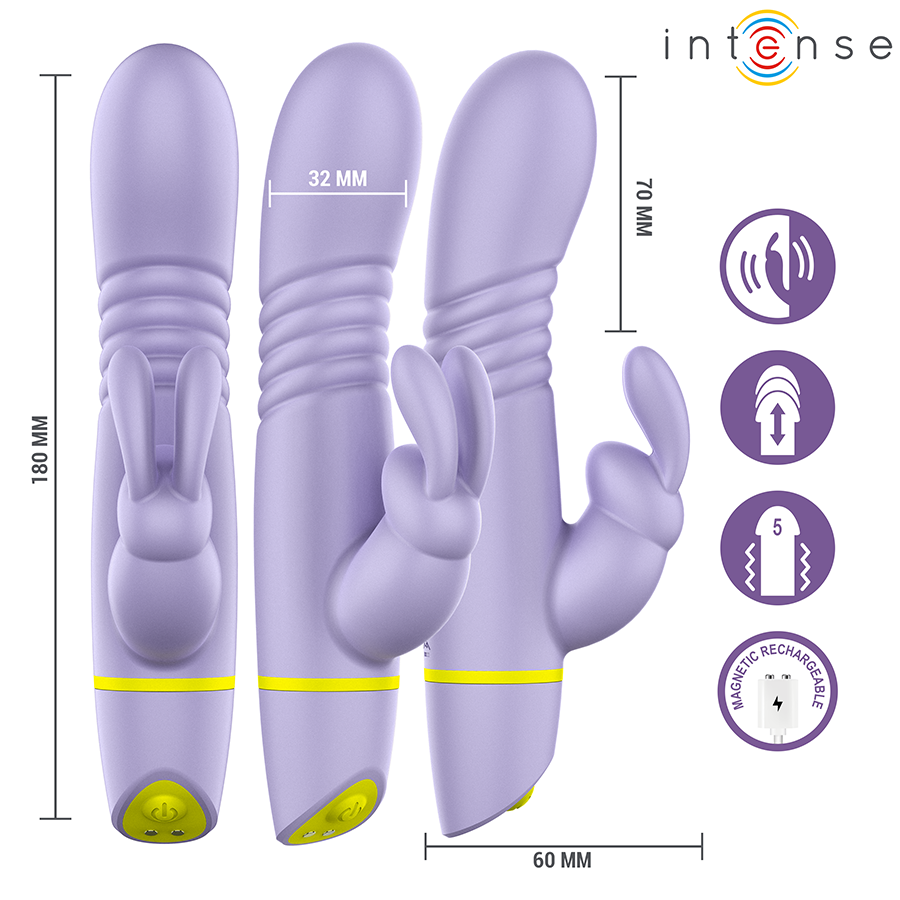 Stimulateur et vibrateur à poussée helen rabbit – Intense