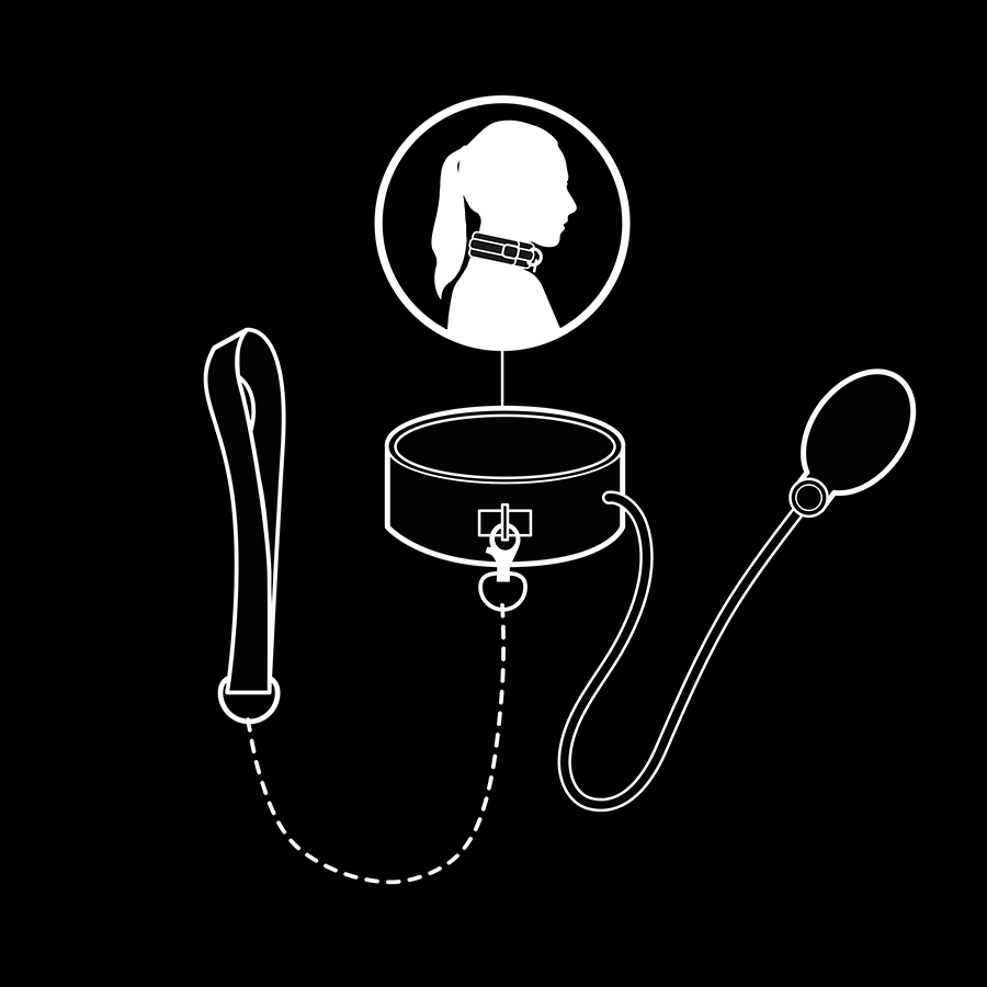 Collier d'étranglement gonflable avec chaîne – Fetish Submissive Bondage