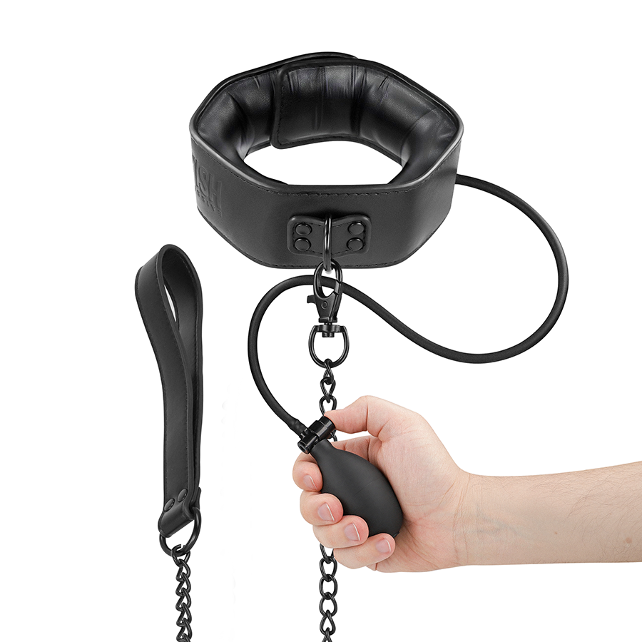 Collier d'étranglement gonflable avec chaîne – Fetish Submissive Bondage