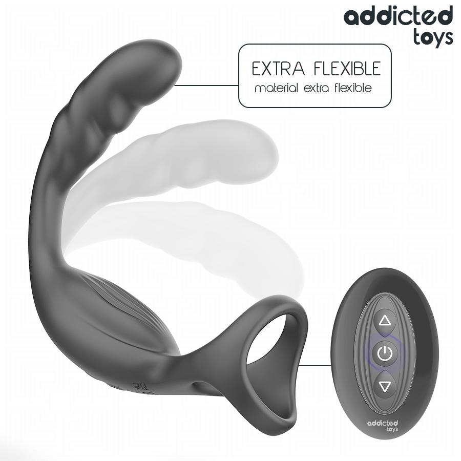 Anneau pénis prostatique double avec télécommande – Addicted Toys