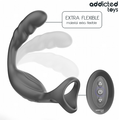 Anneau pénis prostatique double avec télécommande – Addicted Toys
