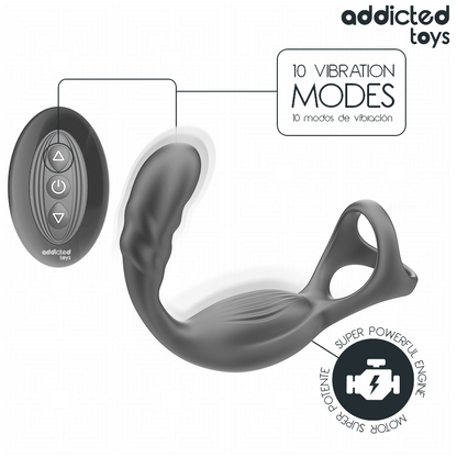 Anneau pénis prostatique double avec télécommande – Addicted Toys