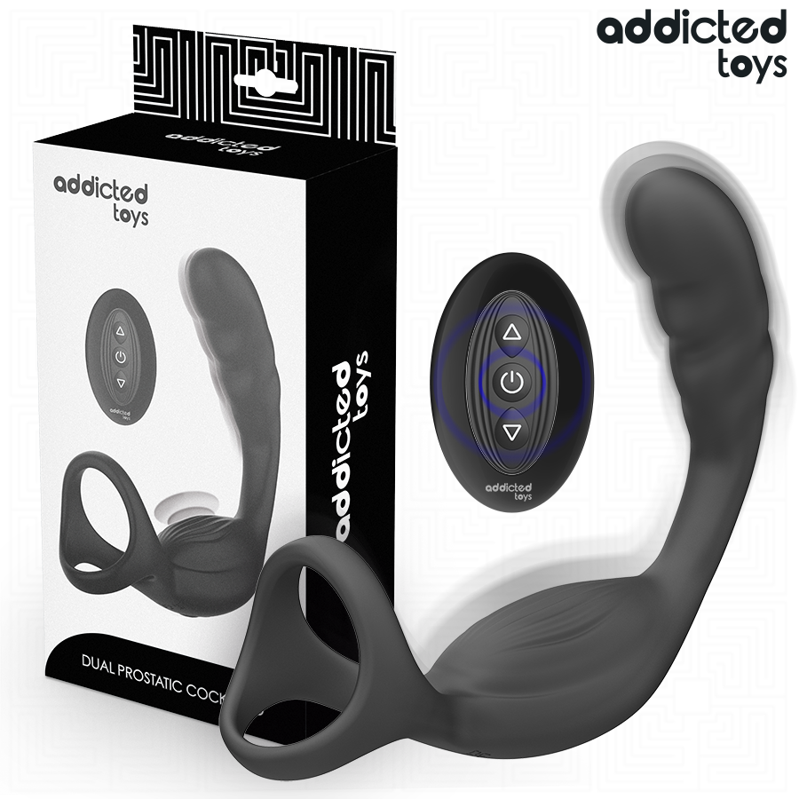 Anneau pénis prostatique double avec télécommande – Addicted Toys