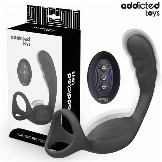 Anneau pénis prostatique double avec télécommande – Addicted Toys