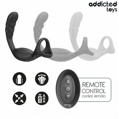 Anneau pénis prostatique double avec télécommande – Addicted Toys
