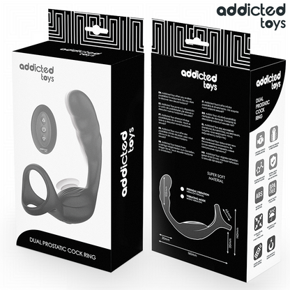 Anneau pénis prostatique double avec télécommande – Addicted Toys