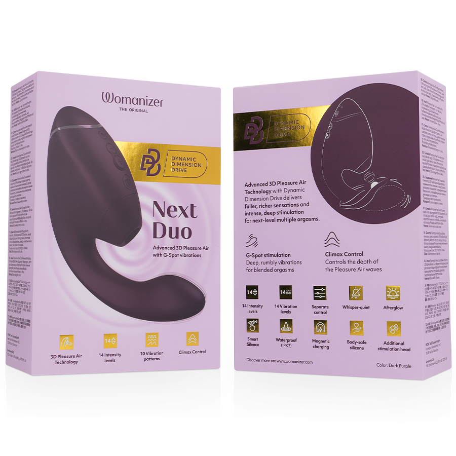 Stimulateur clitoridien duo next stimulateur clitorial et de point g double violet foncé –
