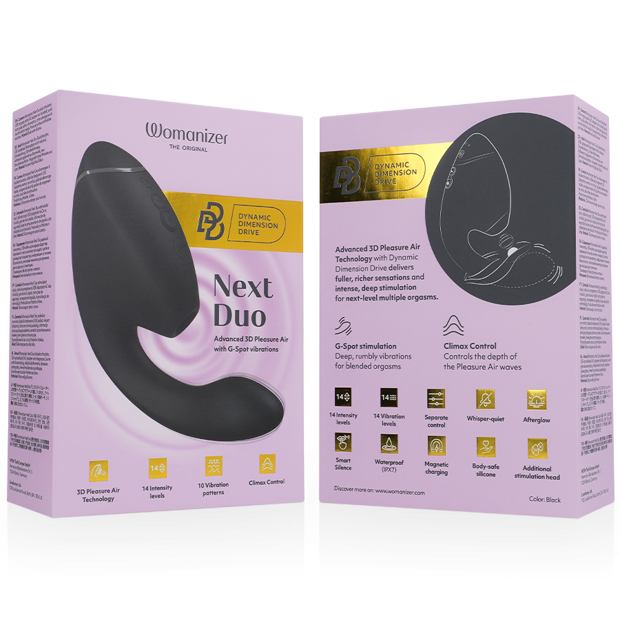 Stimulateur clitoridien duo next stimulateur clitorial et de point g double noir – Womanizer