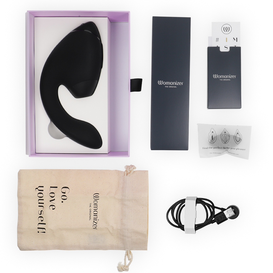 Stimulateur clitoridien duo next stimulateur clitorial et de point g double noir – Womanizer