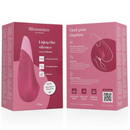 Stimulateur clitoridien vibrateur silencieux vibe lay-on rose foyer – Womanizer