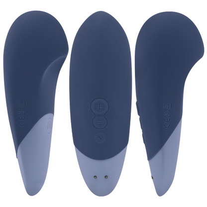 Stimulateur clitoridien vibe lay-on vibrateur silencieux bleu foncé – Womanizer
