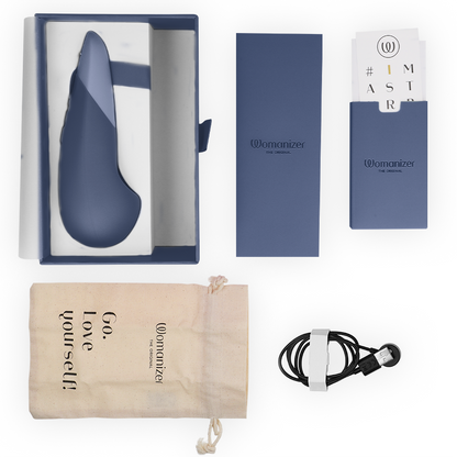 Stimulateur clitoridien vibe lay-on vibrateur silencieux bleu foncé – Womanizer