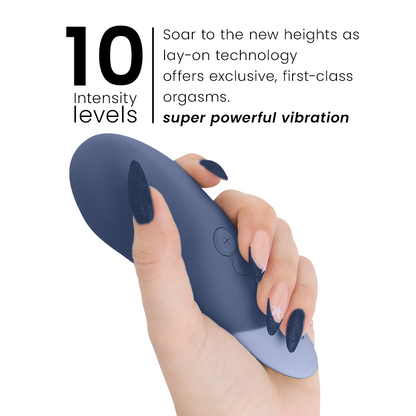 Stimulateur clitoridien vibe lay-on vibrateur silencieux bleu foncé – Womanizer