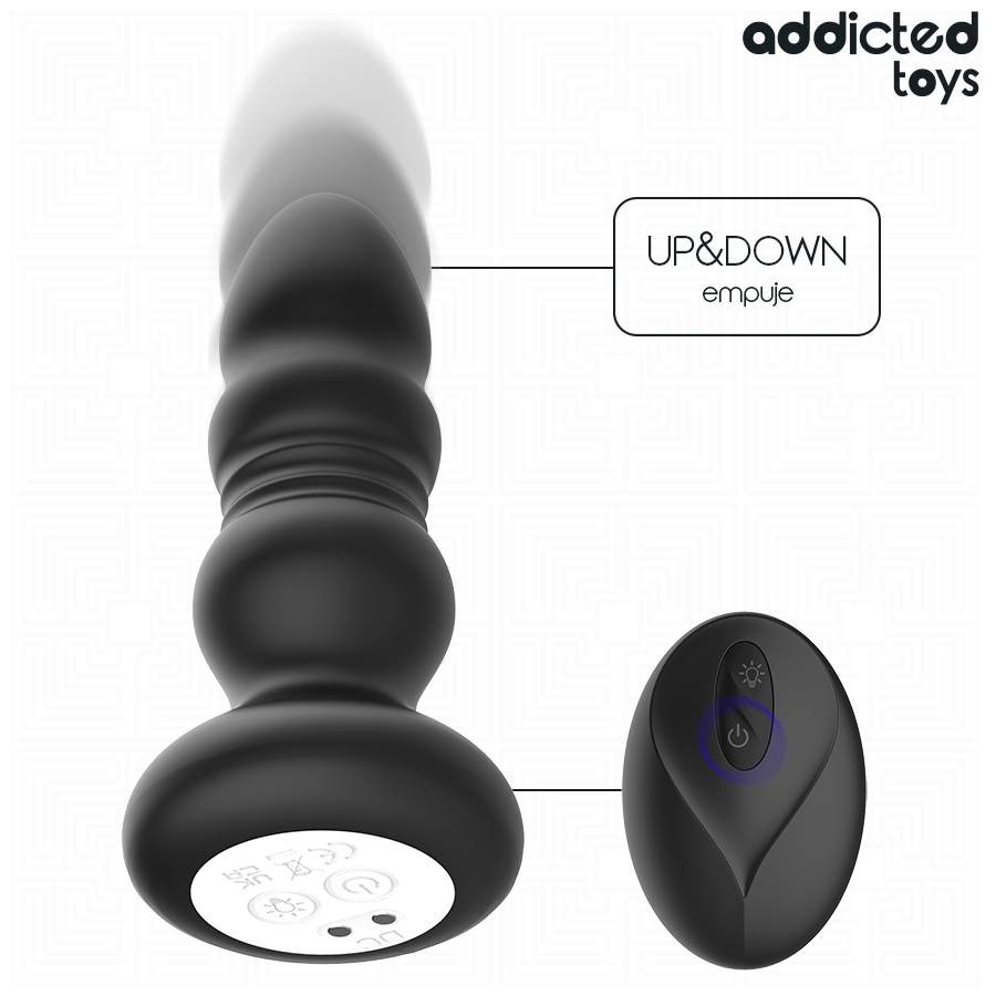 Vibrateur plug anal rotatif et vibrant télécommande avec lumière LED – Addicted Toys